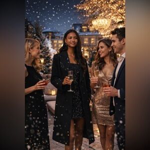 Anthropologie NWT Avec Les Filles  Black Sequinned Coat size XL.